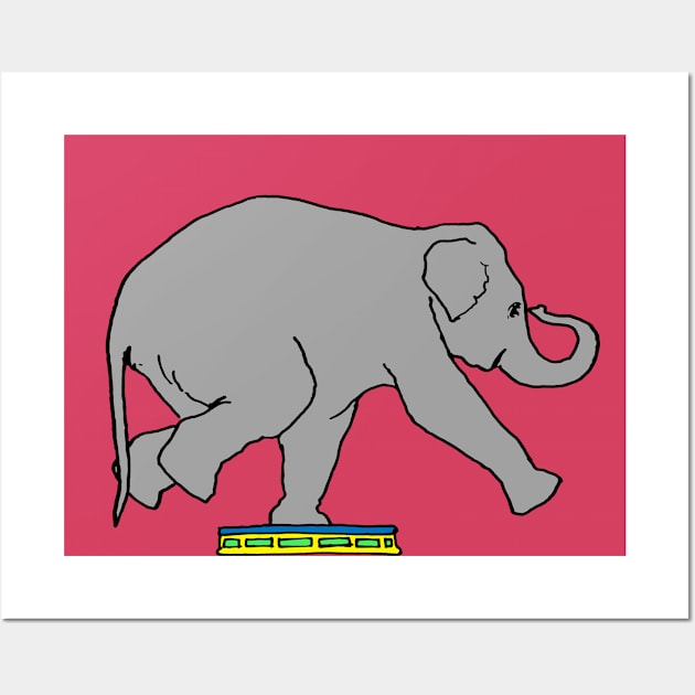 Circus Elephant, big grey elephant, Wall Art by VincentRussellArt